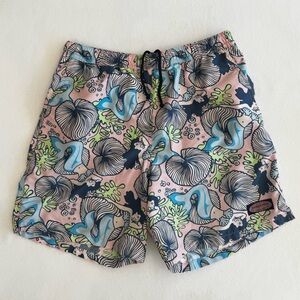 Vineyard Vines Men's Blue and Pink Mermaid & Shell Print Swim Shorts Sz M EUC